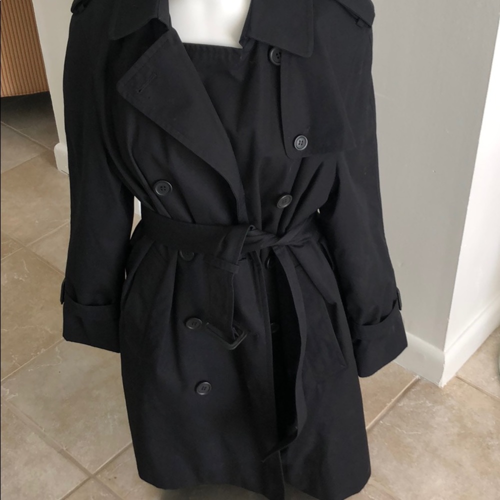 Burberry-esque Trench/Raincoat Removable Lining Black Sz 2P